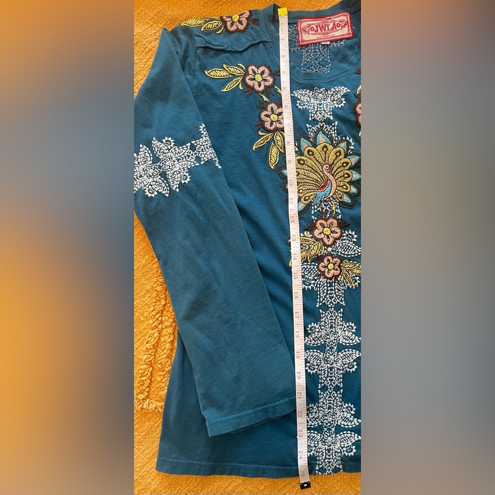 Vintage JWLA Johnny Was Embroidered Floral Peacock long sleeve Womens Bohemian - Picture 10 of 10